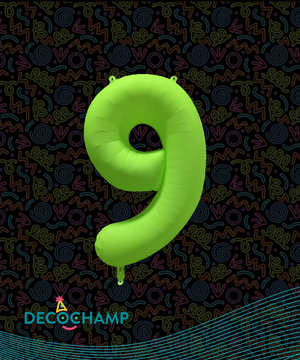 DecoNumber Neon Green "9" - size 34" (Single Pack)