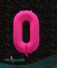 DecoNumber Neon Pink "0" - size 34" (Single Pack)