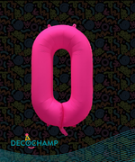 DecoNumber Neon Pink "0" - size 34" (Single Pack)