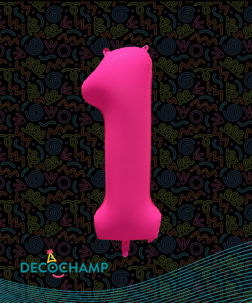 DecoNumber Neon Pink "1" - size 34" (Single Pack)