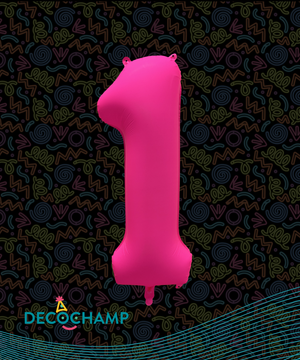 DecoNumber Neon Pink "1" - size 34" (Single Pack)
