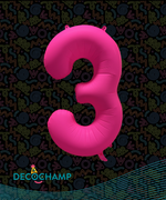 DecoNumber Neon Pink "3" - size 34" (Single Pack)