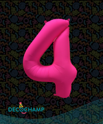 DecoNumber Neon Pink "4" - size 34" (Single Pack)