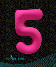 DecoNumber Neon Pink "5" - size 34" (Single Pack)