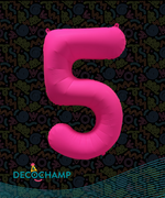 DecoNumber Neon Pink "5" - size 34" (Single Pack)