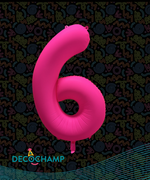 DecoNumber Neon Pink "6" - size 34" (Single Pack)