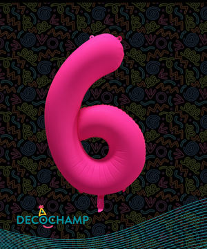 DecoNumber Neon Pink "6" - size 34" (Single Pack)