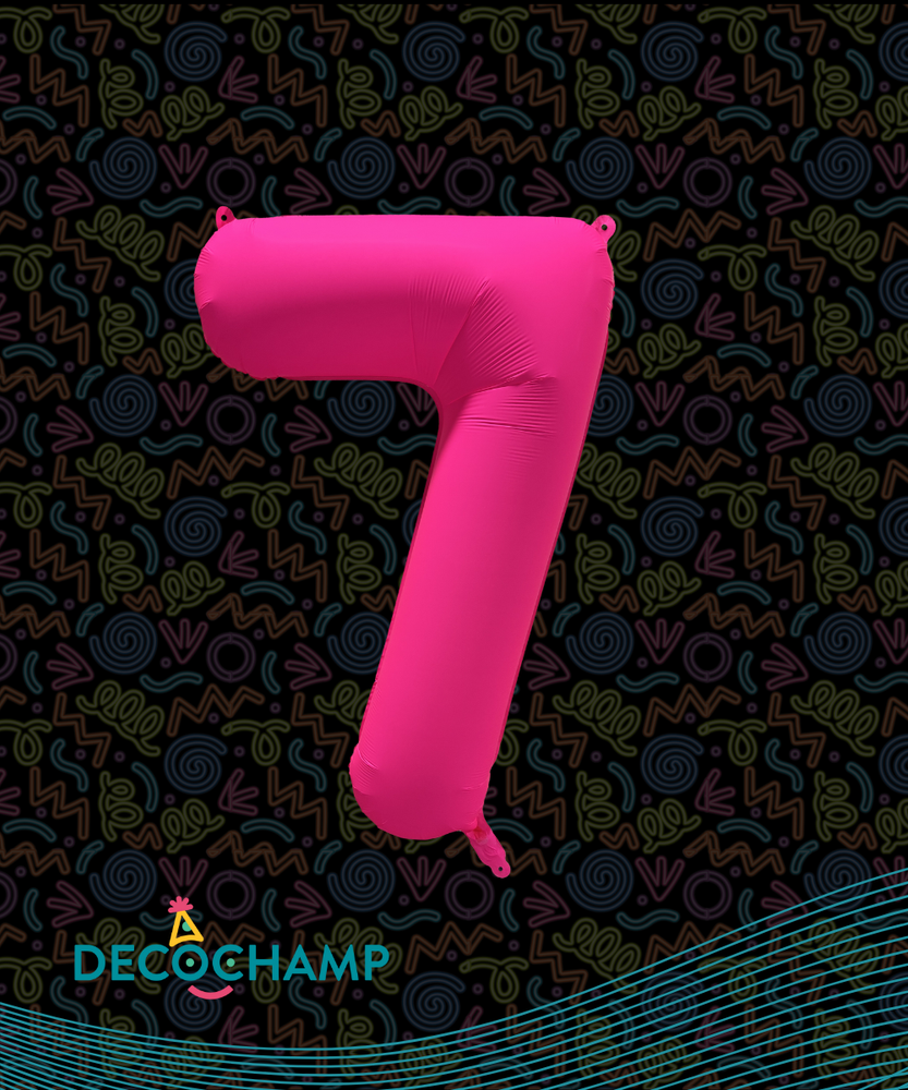 DecoNumber Neon Pink "7" - size 34" (Single Pack)