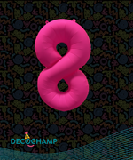 DecoNumber Neon Pink "8" - size 34" (Single Pack)