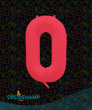 DecoNumber Neon Red "0" - size 34" (Single Pack)
