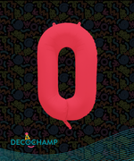 DecoNumber Neon Red "0" - size 34" (Single Pack)