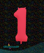 DecoNumber Neon Red "1" - size 34" (Single Pack)
