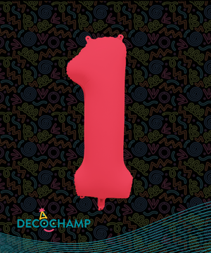 DecoNumber Neon Red "1" - size 34" (Single Pack)