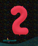 DecoNumber Neon Red "2" - size 34" (Single Pack)
