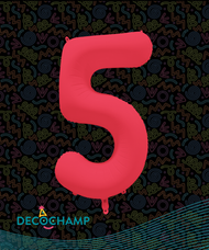 DecoNumber Neon Red "5" - size 34" (Single Pack)