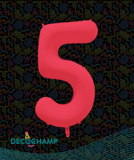 DecoNumber Neon Red "5" - size 34" (Single Pack)