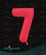 DecoNumber Neon Red "7"  - size 34" (Single Pack)