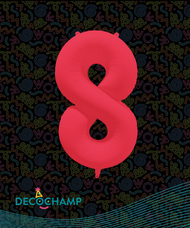 DecoNumber Neon Red "8" - size 34" (Single Pack)