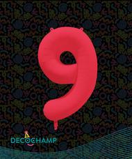 DecoNumber Neon Red "9" - size 34" (Single Pack)