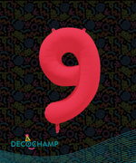 DecoNumber Neon Red "9" - size 34" (Single Pack)