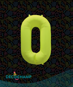 DecoNumber Neon Yellow "0" - size 34" (Single Pack)