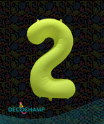 DecoNumber Neon Yellow "2" - size 34" (Single Pack)