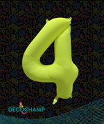DecoNumber Neon Yellow "4" - size 34" (Single Pack)