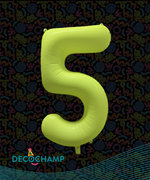 DecoNumber Neon Yellow "5" - size 34" (Single Pack)