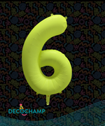 DecoNumber Neon Yellow "6" - size 34" (Single Pack)