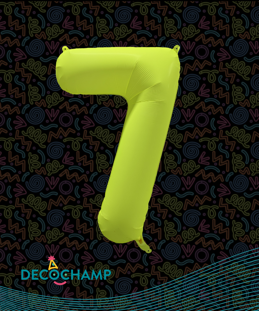 DecoNumber Neon Yellow "7" - size 34" (Single Pack)
