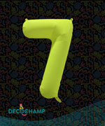 DecoNumber Neon Yellow "7" - size 34" (Single Pack)