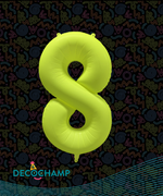 DecoNumber Neon Yellow "8" - size 34" (Single Pack)