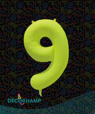 DecoNumber Neon Yellow "9" - size 34" (Single Pack)