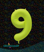DecoNumber Neon Yellow "9" - size 34" (Single Pack)