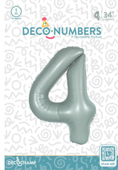 Number 4 Eucalyptus Foil Balloon 34