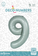 Number 9 Eucalyptus Foil Balloon 34
