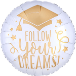 Follow Your Dreams White & Gold 17"