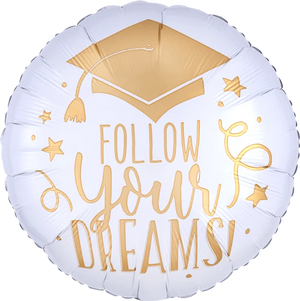 Follow Your Dreams White & Gold 17"