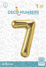 Number 7 Gold Foil Balloon 34" (Single Pack) DECONUMBER