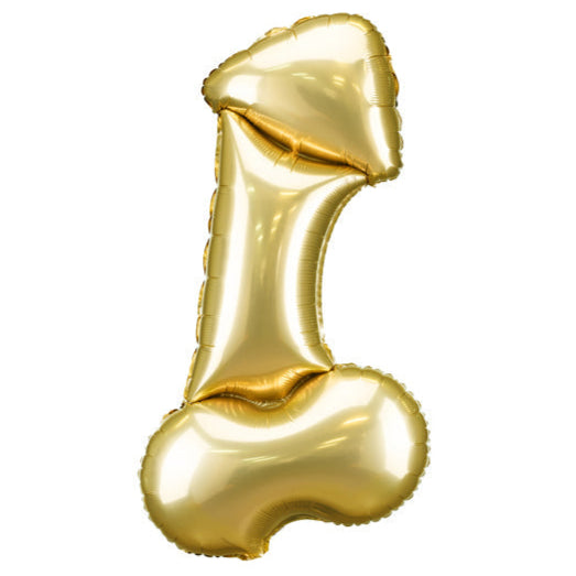 Penis Foil Balloon 44 in. PartyDeco USA (Rated R) - Gold