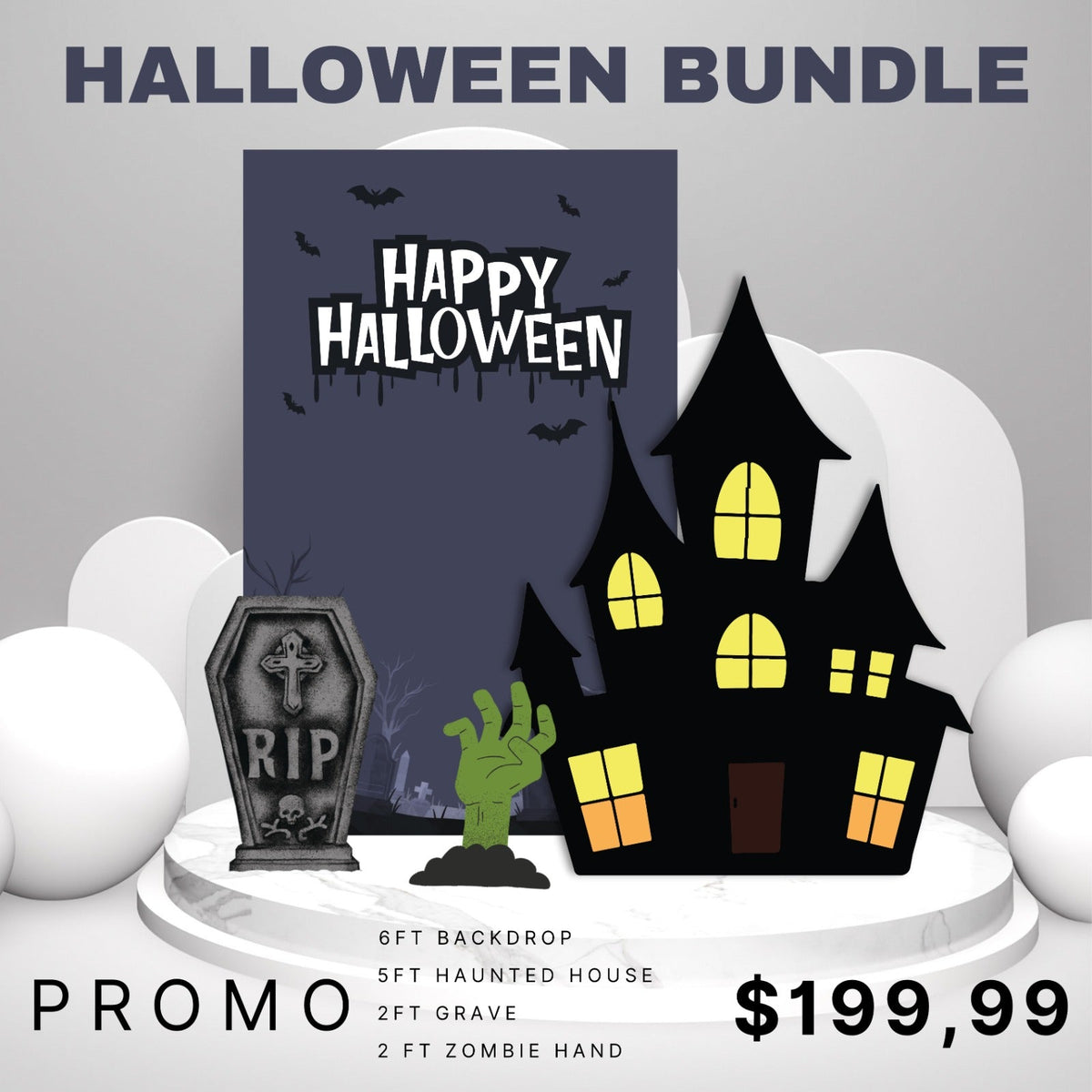 Halloween Grey Backdrop