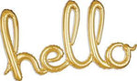 Hello Gold Script Foil Balloons - 39" in