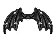 FOIL BALLOON BAT WINGS MATTE BLACK WITH STARS (85X50CM) 19"