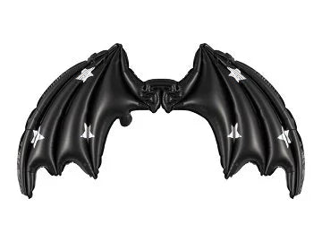 FOIL BALLOON BAT WINGS MATTE BLACK WITH STARS (85X50CM) 19"