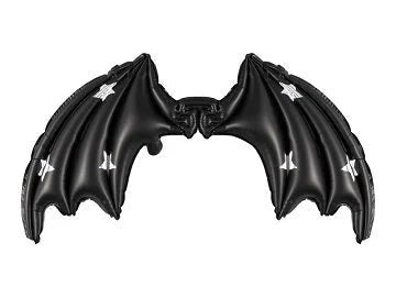 FOIL BALLOON BAT WINGS MATTE BLACK WITH STARS (85X50CM) 19"