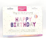 Pastel Milky Purple Color Happy Birthday Foil Balloon Banner Mylar Kits 16"