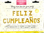 Gold Feliz Cumpleaños Foil Balloons Mylar Kits 16”