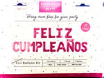 Pink Feliz Cumpleaños Foil Balloons Mylar Kits 16”