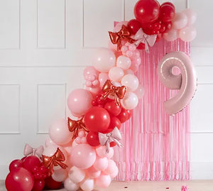 FOIL BALLOONS FOR GARLANDS BOW RED (25.5X25CM) 11"