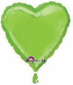 Lime Green Heart Shaped Foil Balloon 4" (5 Units per package)